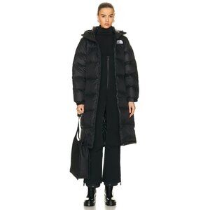 The North Face Nuptse Belted Long Parka Coat TNF Black